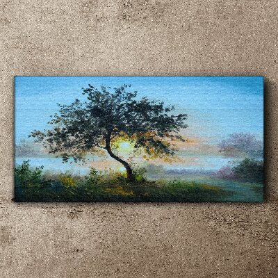 Tablou canvas Apus peste lac