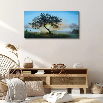 Tablou canvas Apus peste lac
