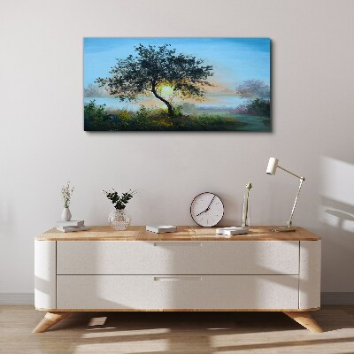 Tablou canvas Apus peste lac