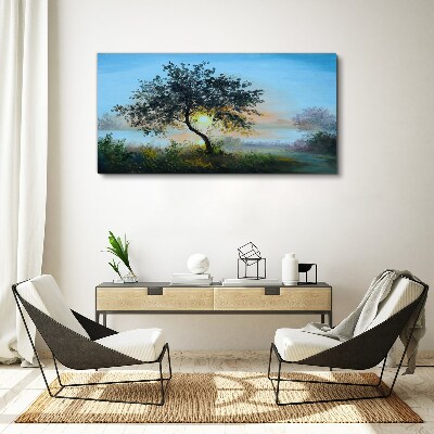 Tablou canvas Apus peste lac
