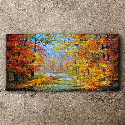Tablou canvas Peisaj de toamnă în pădure
