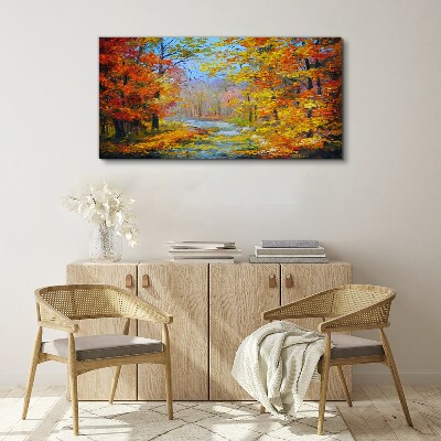 Tablou canvas Peisaj de toamnă în pădure