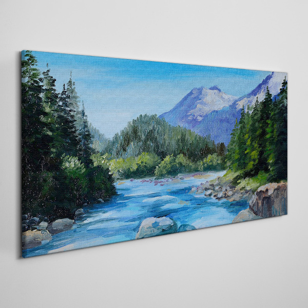 Tablou canvas Peisaj montan cu un râu