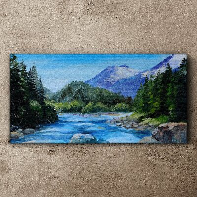 Tablou canvas Peisaj montan cu un râu