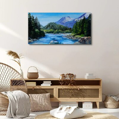 Tablou canvas Peisaj montan cu un râu
