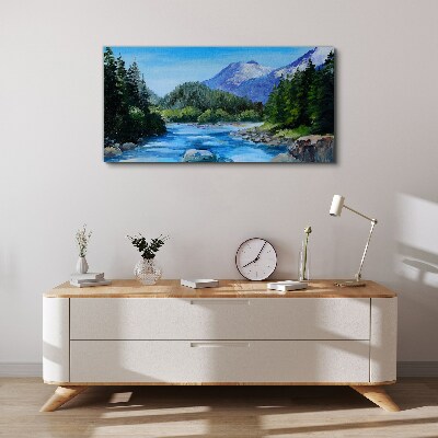 Tablou canvas Peisaj montan cu un râu