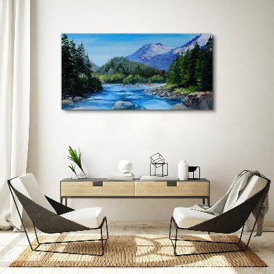 Tablou canvas Peisaj montan cu un râu