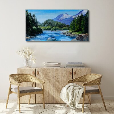 Tablou canvas Peisaj montan cu un râu