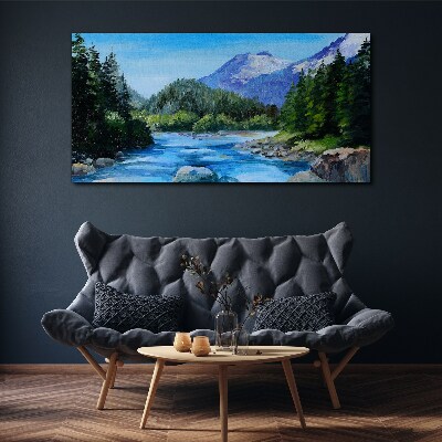 Tablou canvas Peisaj montan cu un râu