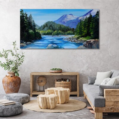Tablou canvas Peisaj montan cu un râu