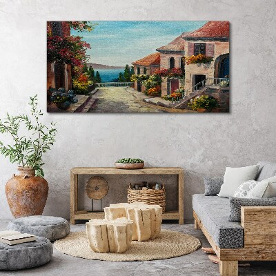 Tablou canvas O stradă fermecătoare pe malul mării