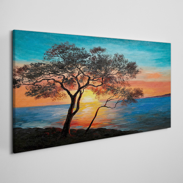 Tablou canvas Apus peste lac