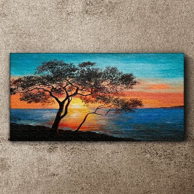 Tablou canvas Apus peste lac