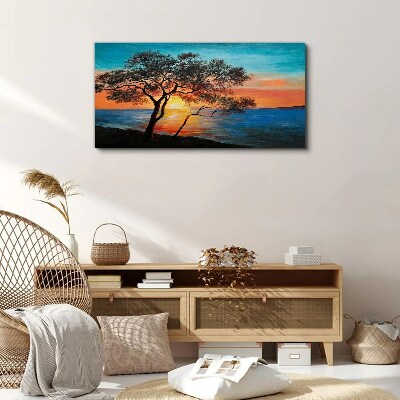 Tablou canvas Apus peste lac