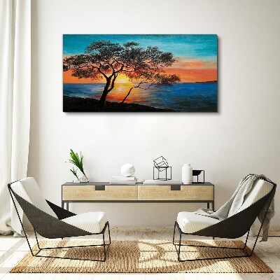 Tablou canvas Apus peste lac