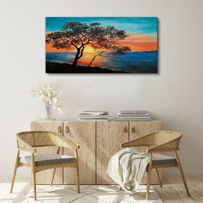 Tablou canvas Apus peste lac