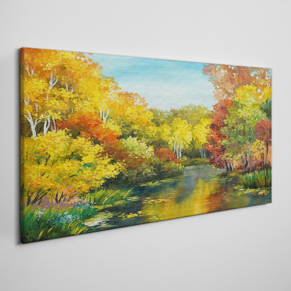 Tablou canvas Toamna de aur pe malul lacului
