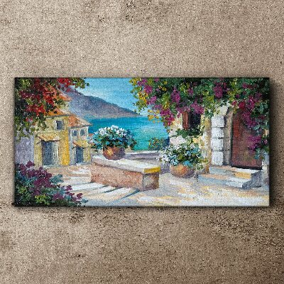 Tablou canvas Un oraș de litoral în flori