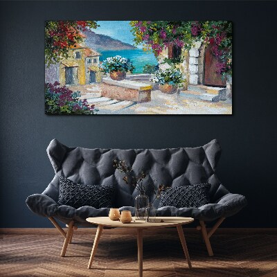 Tablou canvas Un oraș de litoral în flori