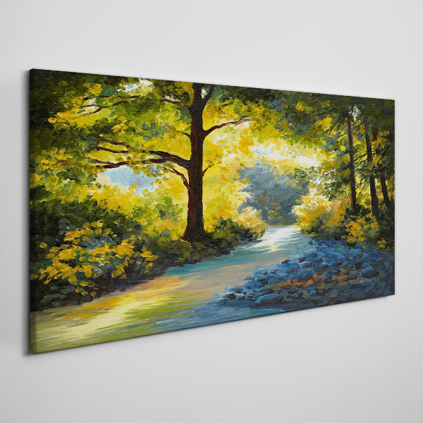 Tablou canvas Lumină aurie în peisajul pădurii