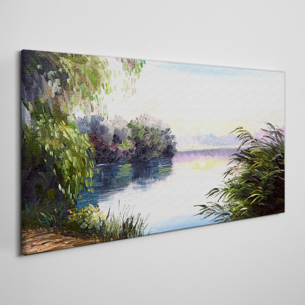 Tablou canvas Un peisaj liniștit lângă râu