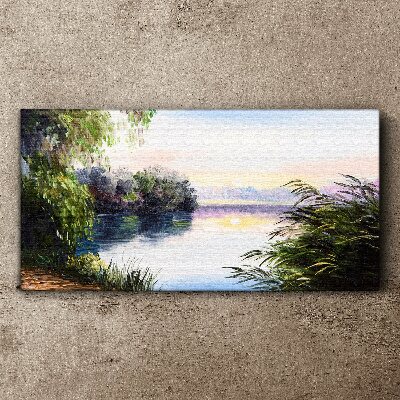 Tablou canvas Un peisaj liniștit lângă râu
