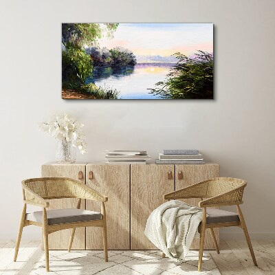 Tablou canvas Un peisaj liniștit lângă râu