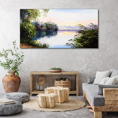 Tablou canvas Un peisaj liniștit lângă râu