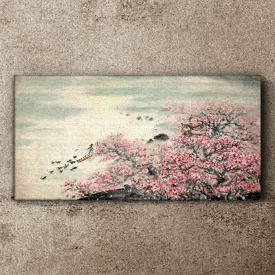 Tablou canvas Peisaj de primăvară cu copaci înfloriți