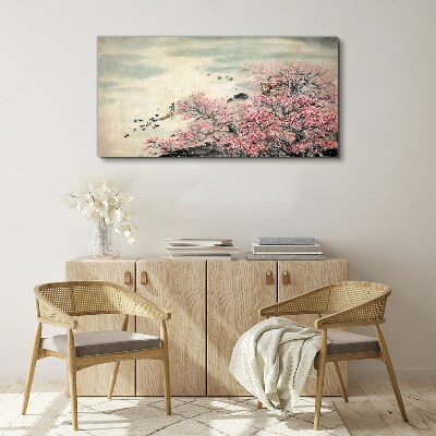 Tablou canvas Peisaj de primăvară cu copaci înfloriți