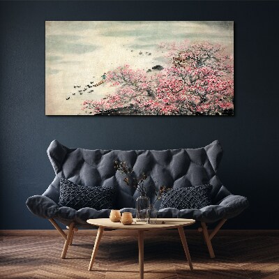 Tablou canvas Peisaj de primăvară cu copaci înfloriți