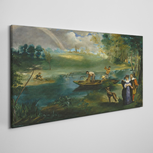Tablou canvas O scenă lângă apă cu pescari