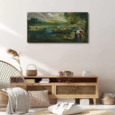 Tablou canvas O scenă lângă apă cu pescari
