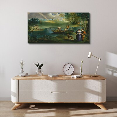 Tablou canvas O scenă lângă apă cu pescari