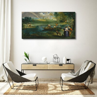 Tablou canvas O scenă lângă apă cu pescari