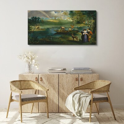 Tablou canvas O scenă lângă apă cu pescari