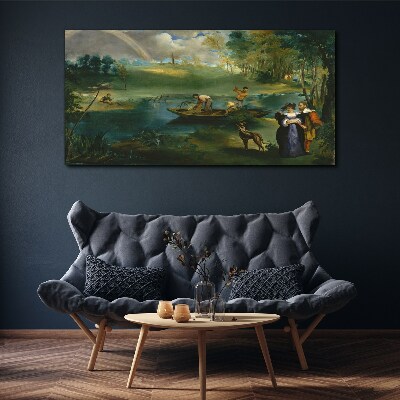 Tablou canvas O scenă lângă apă cu pescari