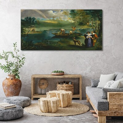 Tablou canvas O scenă lângă apă cu pescari
