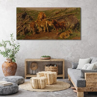 Tablou canvas Peisaj de animale Vaci