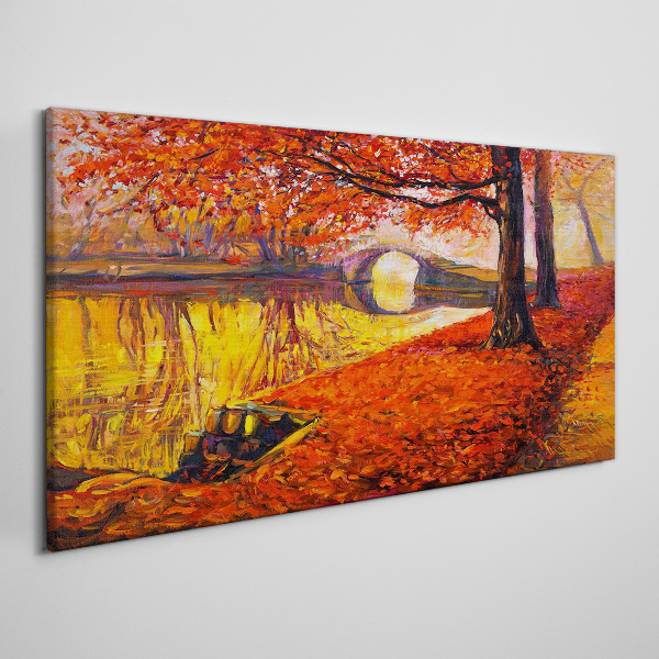 Tablou canvas Toamnă de aur pe râu