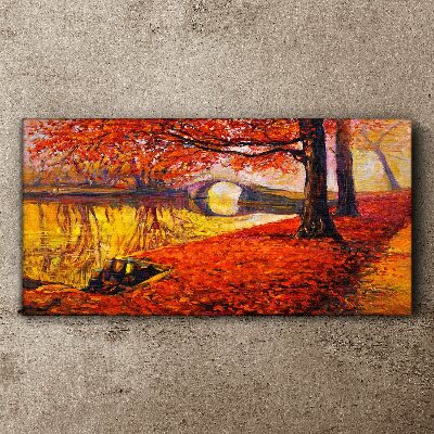 Tablou canvas Toamnă de aur pe râu