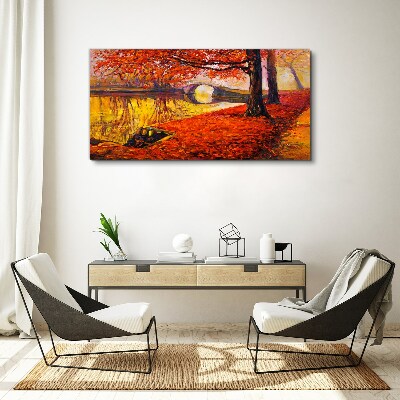 Tablou canvas Toamnă de aur pe râu