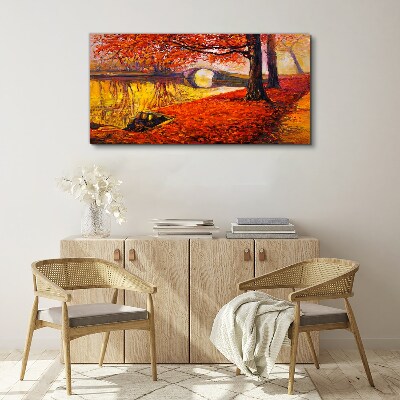 Tablou canvas Toamnă de aur pe râu
