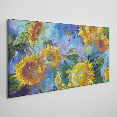 Tablou canvas Floarea soarelui într-o compoziție colorată