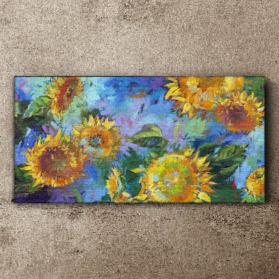 Tablou canvas Floarea soarelui într-o compoziție colorată