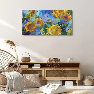 Tablou canvas Floarea soarelui într-o compoziție colorată