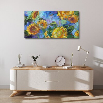 Tablou canvas Floarea soarelui într-o compoziție colorată