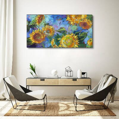 Tablou canvas Floarea soarelui într-o compoziție colorată