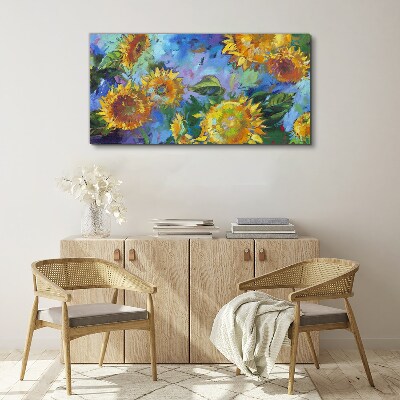 Tablou canvas Floarea soarelui într-o compoziție colorată
