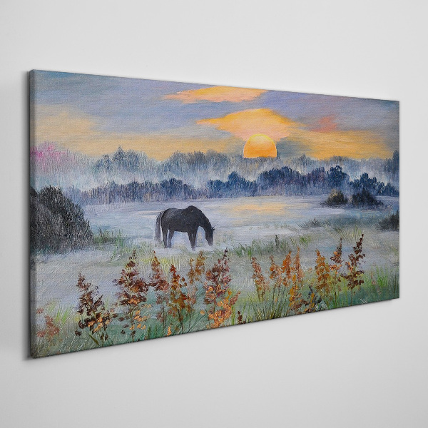 Tablou canvas O dimineață liniștită pe malul lacului